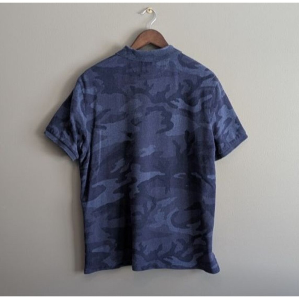 Polo Ralph Lauren Size Large Blue Camo Polo Shirt Mens Short Sleeve Classic Fit - Picture 4 of 4